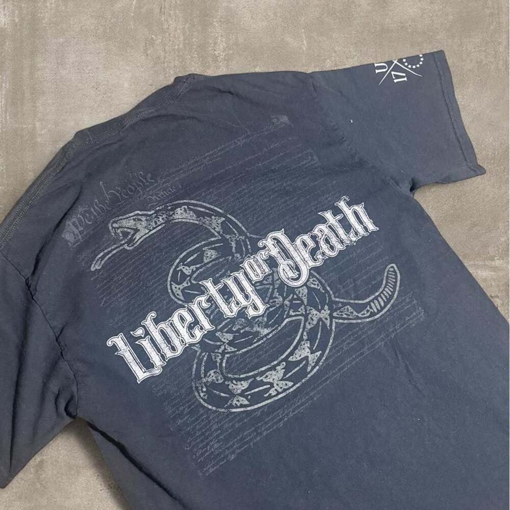 Iron Fist Don't Tread On Me T-Shirt Size M Navy Graphic Tee